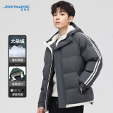 真维斯（JEANSWEST）棉衣男秋冬季大朵绒外套棉服男加厚棉袄子中青年保暖 灰色 2XL 