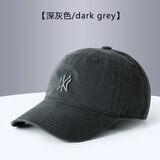 蓝诗梦戴帽子男女春秋新款鸭舌帽情侣字母刺绣显气质休闲棒球帽 深灰色