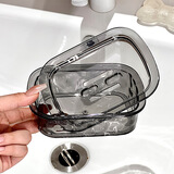 尊慕斯肥皂盒沥水家用卫生间双层香皂盒子厕所浴室创意洗衣皂收纳置物架 水波纹肥皂盒-1只装/透灰色