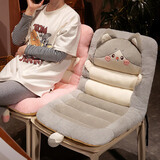 蒲团团一体坐垫靠背屁垫护腰靠垫学生凳子久坐椅子屁股宿舍办公室座椅垫 浅灰猫咪 连体坐垫80x48厘米