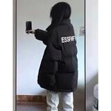 迪伽达晋江棉服女2024新款冬季棉服男加厚美式复古棉衣女面包服棉袄女 TMZXF-S08黑色 XL