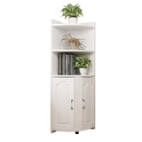 琪皓阁 储物柜多功能角柜客厅沙发边转角柜北欧卧室三角形置物架墙角柜  白色 50*50*160高