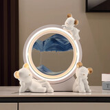 赟娅暴力熊夜灯流沙画沙漏摆件客厅酒柜装饰品轻奢高档搬新家乔迁礼品 暴力熊流沙画【白】