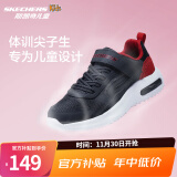 Skechers斯凯奇儿童运动鞋春秋女童魔术贴休闲鞋中大童轻质跑步鞋303601L 403723L炭灰色/红色/CCRD 34码