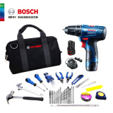 博世（BOSCH）锂电充电式电钻GSR120-LI家用充电钻螺丝刀起子机手电钻电动工具 进口12V双电【2.0ah】+布包128件