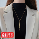 眺德高毛衣链长款项链可抽拉女轻奢小众新款颈链长锁骨毛衣链高档配饰 18K金色 三角毛衣链 60+5cm
