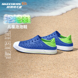 Skechers斯凯奇儿童洞洞鞋夏季凉鞋男女童涉水溯溪鞋防滑沙滩拖鞋91995L 男童/蓝色/柠檬色/BLLM 33.5