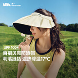 蕉下（beneunder）防晒帽女空顶帽夏季遮阳帽24新款防紫外线百褶户外 【升级款】高岭白