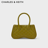 CHARLES&KEITH绗缝菱格手提单肩斜挎包女士生日礼物CK2-30270808 Avocado牛油果色 M