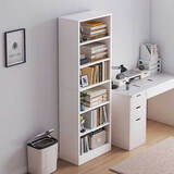 蔓斯菲尔（MSFE）简易书架置物架小书架落地一体靠墙窄缝收纳置物架夹缝书架 40X24X180CM+6层暖白色