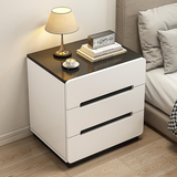 人文成家实木床头柜卧室家用床边储物收纳柜简约现代小户型置物架小型柜子 钜惠【三抽黑底座】50*41*59cm