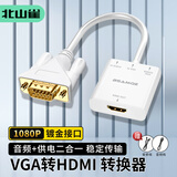 北山雀 VGA公转HDM母转换器带音频 高清视频转接头 笔记本连接电视机显示器投影仪 白色 BSQ-33