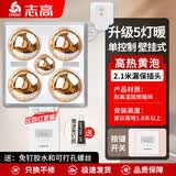 志高（CHIGO）壁挂式浴霸灯泡取暖挂墙灯暖挂壁卫生间浴室家用暖灯免打孔 按键款+金泡+漏电保护