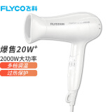 飞科（FLYCO）2000W电吹风机家用冷热风大功率不伤头发吹风筒强力大风可折叠电风吹恒温机吹飞便携 雅白【FH6232】