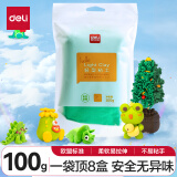 得力(deli)100g大包装超轻粘土 玩具婴幼儿沙滩彩泥橡皮泥黏土DIY美术手工材料儿童圣诞文具生日礼物绿色