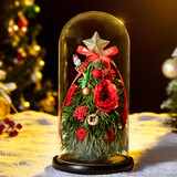JoyFlower永生花圣诞树玻璃罩礼盒元旦跨新年生日礼物纪念日送女生朋友老婆
