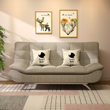 Lazy Diary沙发床两用折叠可拆洗多功能简约小户型布艺沙发懒人沙发折叠床 灰色 双人（平铺尺寸150*120*40CM）