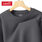 班尼路（Baleno）长袖圆领t恤男加绒保暖冬季纯色内搭上衣设计感简约男士打底衫