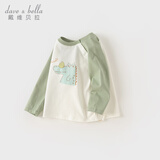 戴维贝拉（DAVE＆BELLA）儿童长袖t恤套头衫男童上衣打底衫女童衣服春装新款小童服饰 绿色【现货】 100 cm(建议身高90-100）