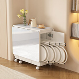 SOFS折叠餐桌椅组合小户型客厅家用简易可移动伸缩吃饭桌子靠墙折叠桌 【收纳款】岩板1.5米 1桌8凳