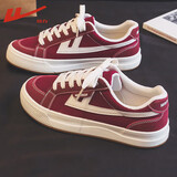 回力（Warrior）女鞋帆布鞋女款春秋季百搭小白鞋女港风复古板鞋情侣休闲运动鞋子 酒红色042 38