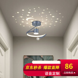 穆朵投影过道灯走廊走道玄关灯门厅入户灯创意灯具吸顶灯阳台灯 A款-灰+金【智能离线语音】