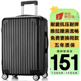 梵地亚行李箱男24英寸万向轮拉杆箱大容量旅行箱飞机密码箱女皮箱子黑色