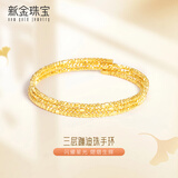 新金珠宝 足金999碎金子黄金蹦迪珠手镯女可调节手链 送女友生日礼物 净金重5.8克