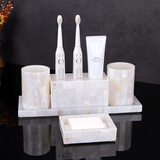 米荚贝壳漱口杯套装 浴室洗漱卫浴五件套 创意卫生间电动牙刷置物架 新贝恋洗漱五件套