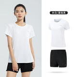 361°运动套装女夏季新款跑步休闲短袖短裤两件套瑜伽服662414001H-1