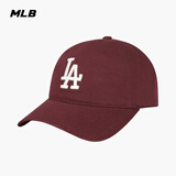 MLB官方 KARINA同款男女户外百搭韩系软顶棒球帽鸭舌帽夏季CP66 洛杉矶道奇队/红色 均码