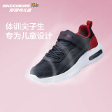 Skechers斯凯奇儿童运动鞋春秋女童魔术贴休闲鞋中大童轻质跑步鞋303601L 403723L炭灰色/红色/CCRD 30码