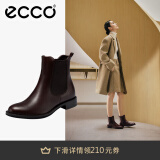 爱步（ECCO）靴子女 时尚潮流百搭冬季切尔西女靴牛皮粗跟短靴女 型塑266503 棕色26650301014 39