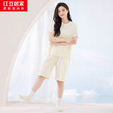 红豆居家睡衣女夏季纯棉运动云感女士家居服套装燕麦色175/96A