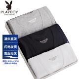 花花公子（PLAYBOY）男士背心 纯棉背心 四季吊带背心男无袖薄汗衫打底3件装 颜色自选 下单备注 L