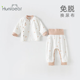 欢喜小熊 宝宝秋衣秋裤套装新生儿秋季纯棉内衣分体高腰护肚打底婴儿衣服 秋意林间—蒲公英咖 80 (建议10-18月身高73-80cm)