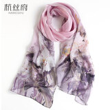 杭丝府真丝丝巾桑蚕丝围巾披肩外搭送长辈妈妈生日礼物女生实用礼物优雅