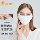 UV100冰丝防晒口罩男女春夏季防紫外线遮阳透气护眼角面罩21564天使白