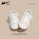 回力女鞋小白鞋女2025冬季新款芭蕾德训鞋软底休闲百搭板鞋圆头泡芙鞋 珍珠白【乳胶鞋垫 超轻软底】 39