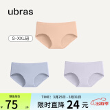ubras女士内裤女抗菌底裆莫代尔三角裤透气桃粉沙色+奶盐蓝+柔灰紫S