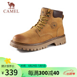 骆驼（CAMEL）男士马丁靴户外情侣高帮大黄靴 GE122W7757T 金黄 41