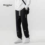MMOPTOP潮牌休闲裤子男春夏季日系复古宽松运动束脚卫长裤HK23928黑色2XL