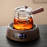 忆壶茶（YIHUTEA） 玻璃茶壶侧把泡茶壶 电陶炉煮茶器功夫茶具套装煮茶壶茶道杯 1500w数显木纹炉+侧把壶700ml