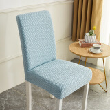 仙逸格（Xianyige）餐桌椅子套罩座椅套连体弹力布家用 办公一体式简约四季凳子套1只 抽象浅蓝