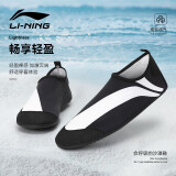 李宁（LI-NING）浮潜鞋沙滩鞋男女赤足贴肤软鞋防滑涉水用品067黑色XL(39-40)
