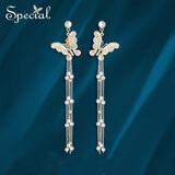 special流苏扫肩珐琅长款时尚小众耳环耳钉耳针显瘦欧美大气风 蝴蝶流苏耳钉