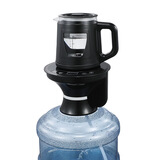 美能迪桶装水烧水壶一体机电动上水自动抽水器带加热烧水器大桶水泡茶桶装水饮水机底上水电热水壶 黑色【底部上水】+双层玻璃壶 1L