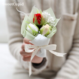 SWEET CUPID车载香薰出风口创意香皂花束同城配送非鲜花七夕情人节生日礼物