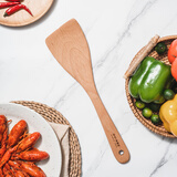 神田天然榉木锅铲原木长柄不粘锅铲平底锅无漆无蜡不伤锅汤勺铲子 斜铲（天然榉木）