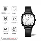 小米部依初中生高中学生考试专用表女款只看时间青少年女生静音夜光石英手表 黑色